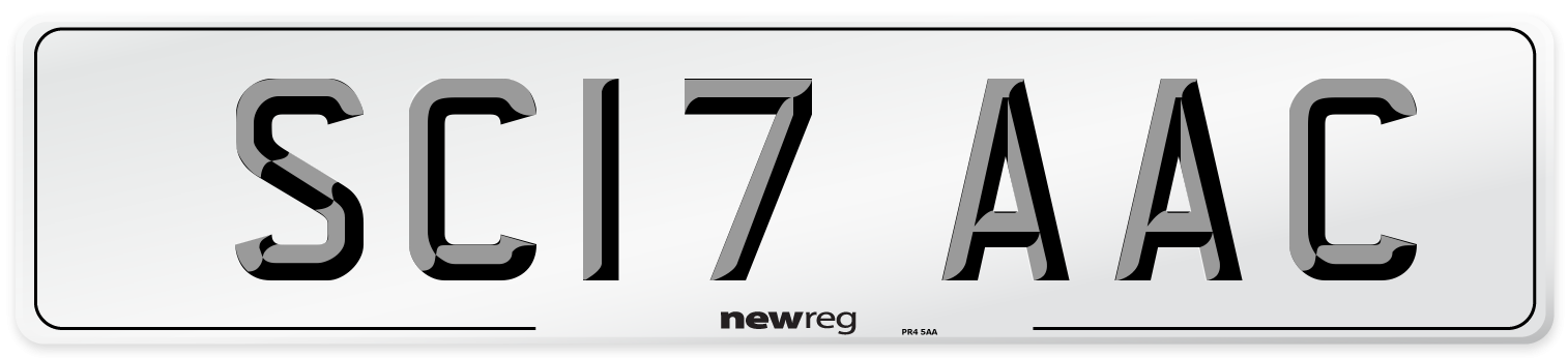 SC17 AAC Number Plate from New Reg
